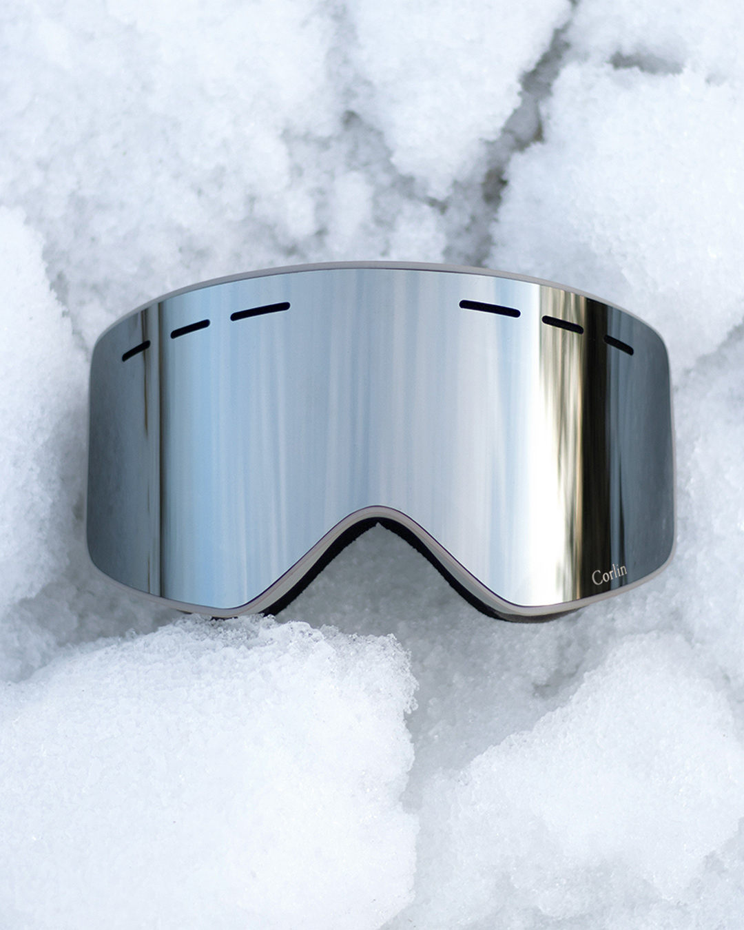 Silver mirror ski goggles store